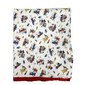 Vintage Disney Blanket MCM Mid Century Alien Space Atomic Age Mickey Minnie